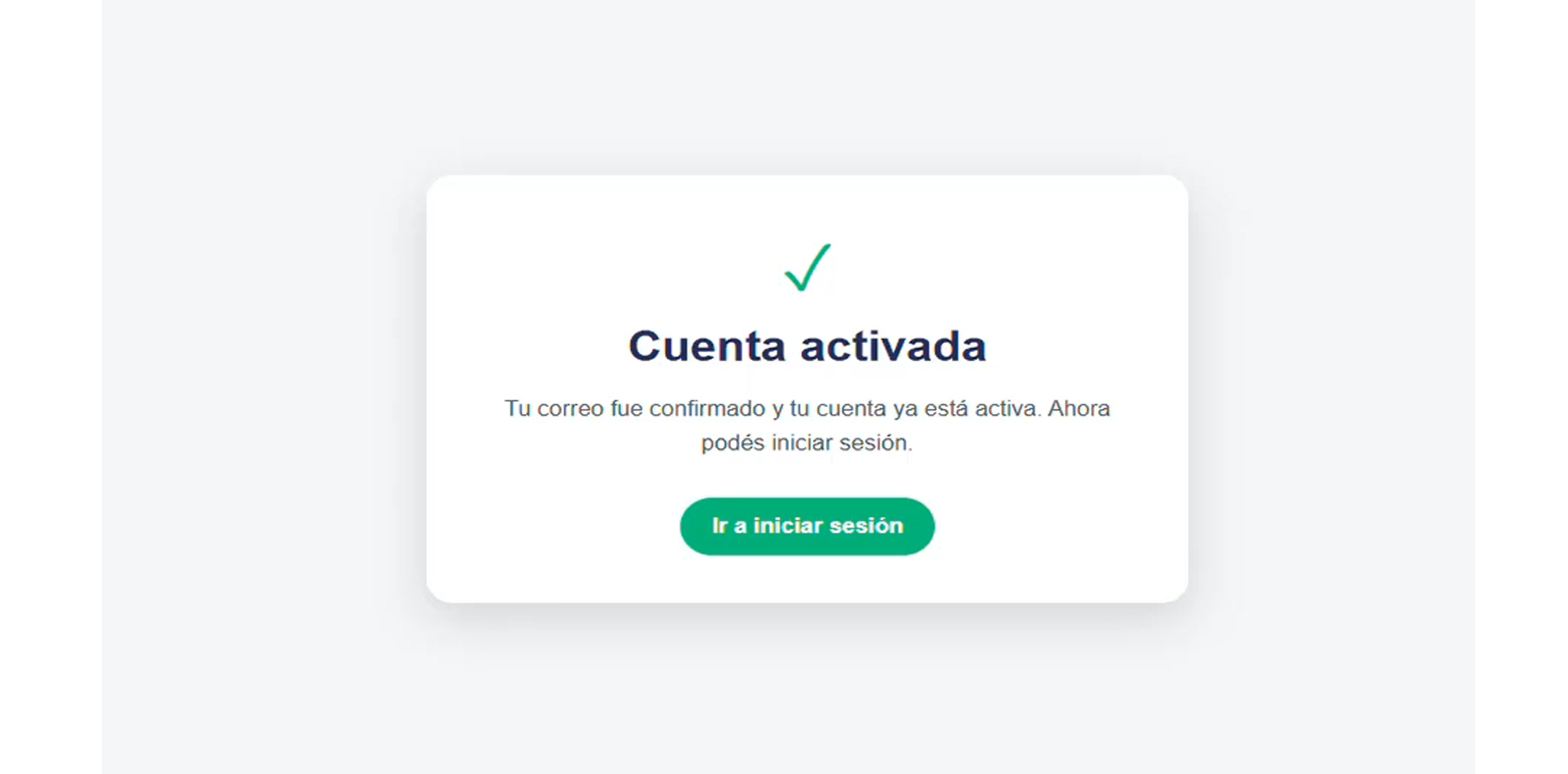 Mensaje Cuenta activada de MercadoRioja